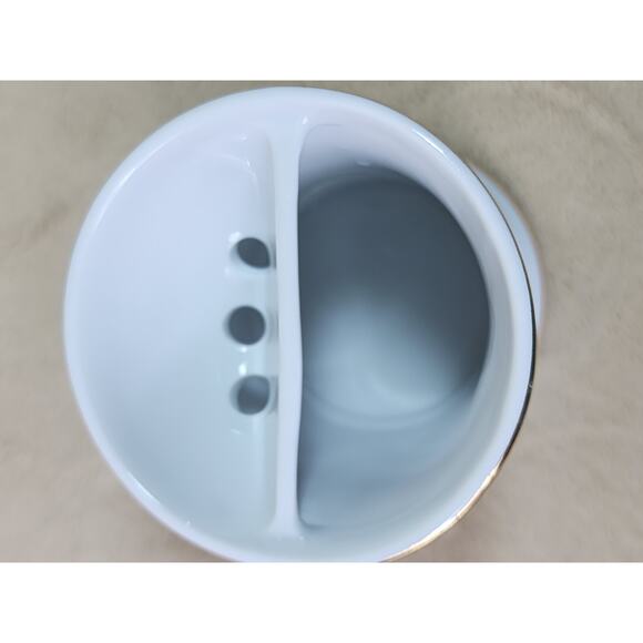 Mustache Shaving Mug Gold Rim 4" Porcelain Fireman Horse-Drawn Wagon 80s Vintage - Picture 11 of 13